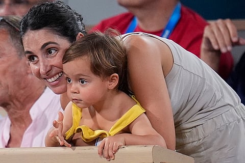 Rafael Nadal's wife, Xisca Perello, and their son, Rafael Nadal Jr